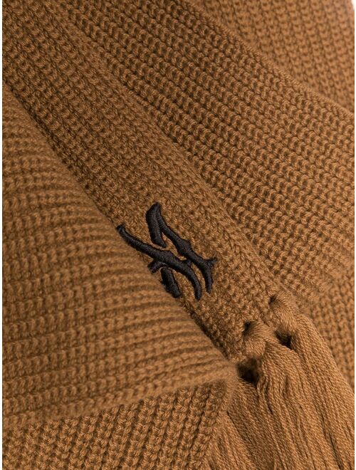 AMIRI logo-embroidered cashmere scarf