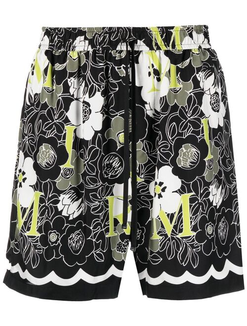AMIRI floral print silk shorts
