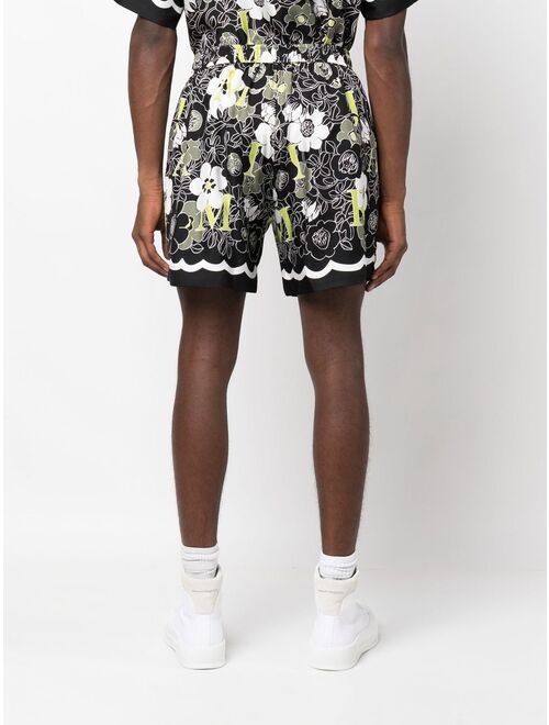 AMIRI floral print silk shorts