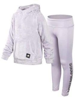 Girls' Leggings Set - 2 Piece Plush Fleece Hoodie Sweatshirt and Leggings (Size: 7-16)