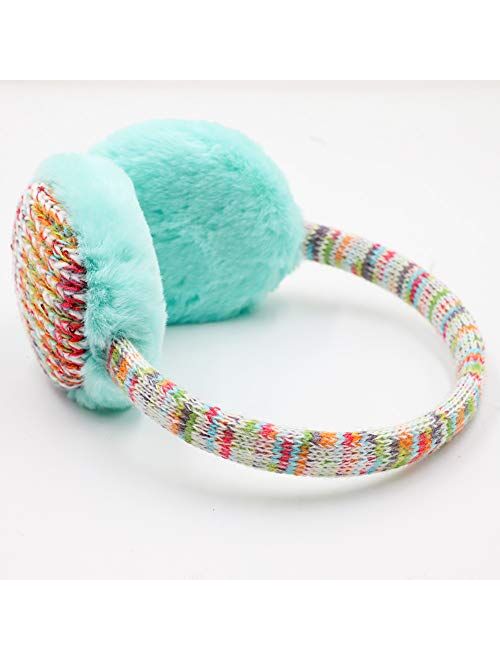 Ztl Kids Knit Earmuffs Winter Outdoor Plush Ear Warmers for Boys Girls 4-16 Years