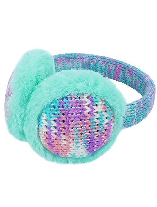 Ztl Kids Knit Earmuffs Soft Plush Ear Warmers Winter Outdoor Ear Muffs for Boys Girls