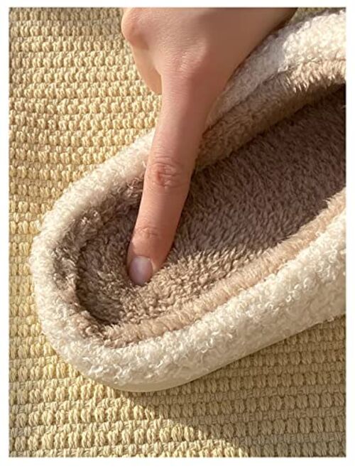 Qipilon Smiley Face slippers unisex retro memory foam soft plush slippers warm non-slip home shoes