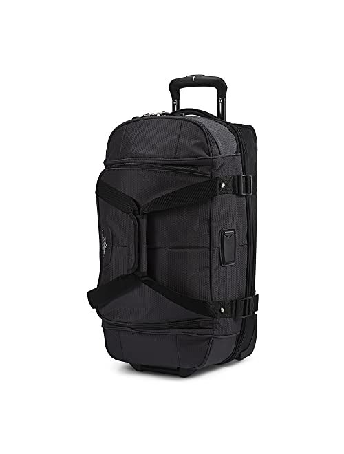 High Sierra Fairlead 34 Inch Drop Bottom Portable Wheeled Rolling Polyester Duffel Travel Bag with Recessed Telescoping Handle, Mercury