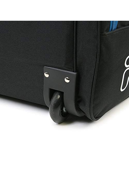 Fila 7-Pocket Large Rolling Duffel Bag, Black/Blue, One Size