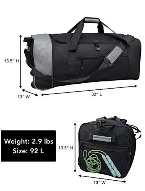 TPRC 32-inch Collapsible Expandble Travel Rolling Duffel Bag