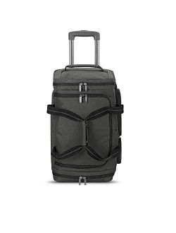 Solo New York Leroy Carry-On Wheeled Duffle Bag, 49L Capacity, Grey, 22 Inch