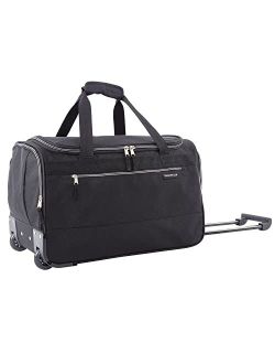 Travelers Club Discoverer Duffel Bag, Black, 20-Inch Rolling