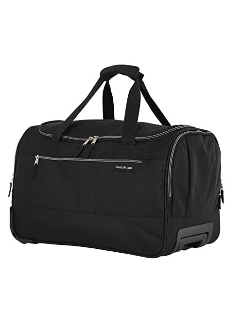 Travelers Club Discoverer Duffel Bag, Black, 20-Inch Rolling