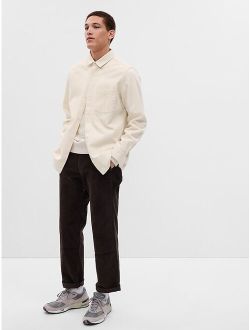 Twill Cotton Solid Twill Relaxed Fit Long Sleeve Shirt
