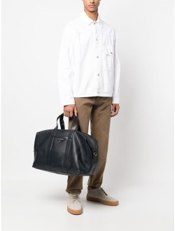 grained leather duffle bag