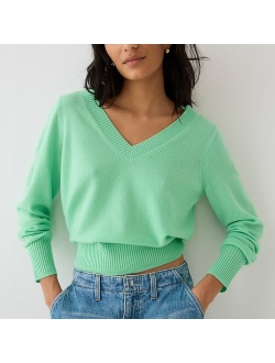 Cashmere cropped V-neck sweater