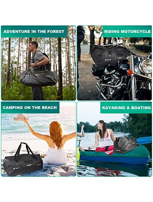 Li Libzaki LIBZAKI Heavy Duty Waterproof Duffel Bag- Roll Top Duffel Keeps Gear Dry Any Kind of Travel, Camping, Beach, Snowboarding, Motorcycling, Hunting,Watersports, 5