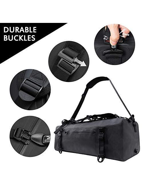 MIER 100% Waterproof Duffle Bag Airtight Dry Backpack for Camping Kayaking Fishing Boating Surfing Outdoor Floating Hunting, 60L, Black