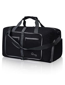 Felipe Varela 65L Duffle Bag with Shoes Compartment and Adjustable Strap,Foldable Travel Duffel Bags for Men Women,Waterproof Duffel Bags