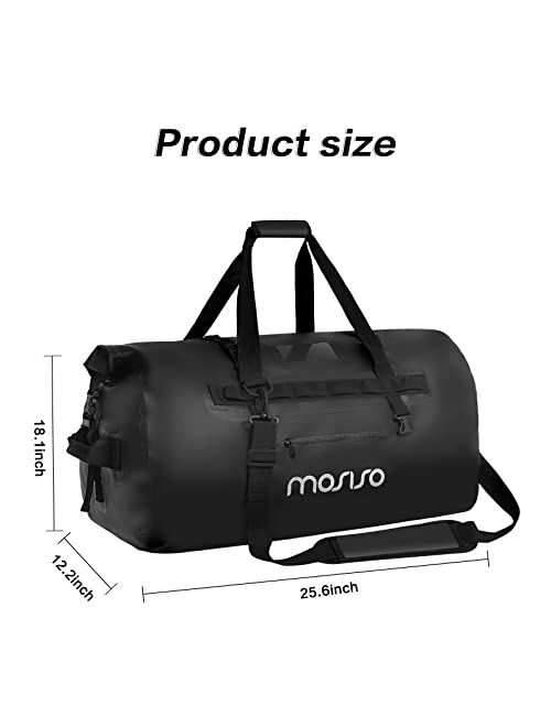 MOSISO Waterproof Duffel Bag, 60L Travel Dry Duffel Bag Portable Heavy Duty Motorcycle Handbag with Shoulder Strap&Handle for Outdoor Kayaking, Boating, Rafting, Fishing,