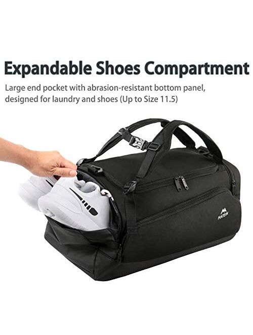MATEIN Gym Bag for Men, 45L Large Gym Backpack Sports Duffle Bag with Shoes Compartment, 3 Way Waterproof College School Carry On Travel Duffel Backpack Fits 15 inch lapt