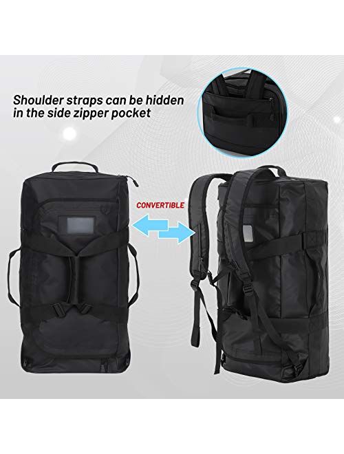 Nepest 60L Large Gym Duffle Bag for Men Travel Weekender Duffel Backpack Bags with Detachable Back Pack Straps for Traveling Overnight Camping Climb Sports, Heavy Duty an