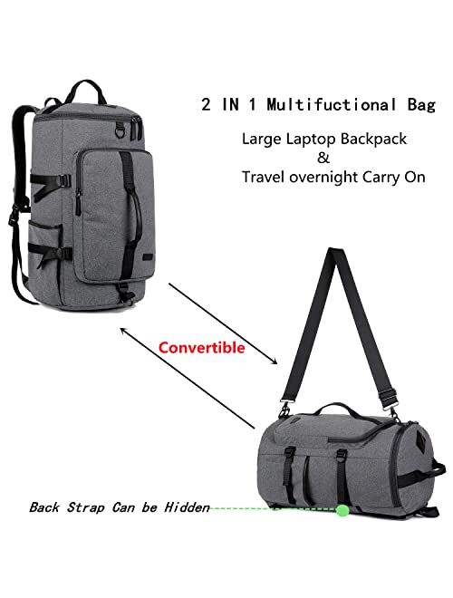 Baosha Waterproof Travel Sport Duffel Backpack Weekender bag Hybrid Hiking Rucksack Laptop Backpack for College HB-26 (Grey)