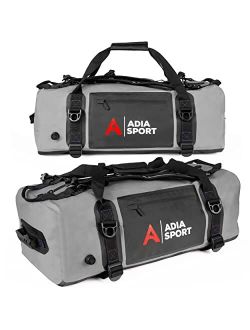 Adia Sport Waterproof Duffel Bag - Heavy Duty for Boating Equipment, Camping, Kayaking, XL Duffle Outdoor Recreation & Boating, Stylish Dry Bag, Bags Grey WPDBG1 60L
