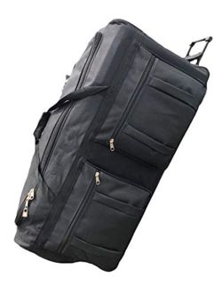 Gothamite 46-inch Extra Large Rolling Duffle Bag With Wheels, Bottom Wheeled Oversized Travel Luggage, Military Bag, Sports Equipment Bag, Christmas Tree Storage Bag, Hoc