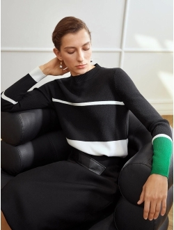 Premium Wool-mix Colorblock Sweater