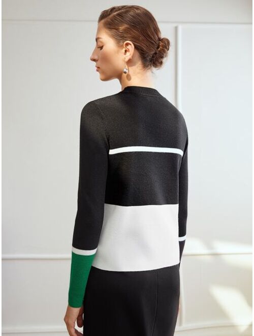 MOTF Premium Wool-mix Colorblock Sweater