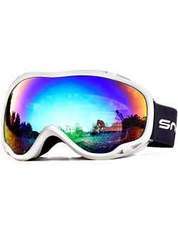 HUBO SPORTS Ski Goggles Over Glasses-Ski Snowboard Snowmobile Goggles for Men Women Adult, Anti Fog 100% UV Protection