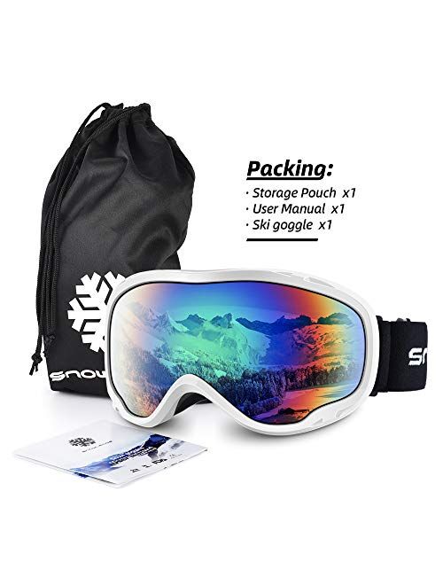 HUBO SPORTS Ski Goggles Over Glasses-Ski Snowboard Snowmobile Goggles for Men Women Adult, Anti Fog 100% UV Protection