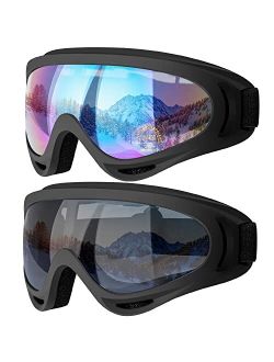COOLOO Ski Goggles, Snow Snowboard Goggles for Men Women Kids - UV Protection Foam Anti-Scratch Dustproof