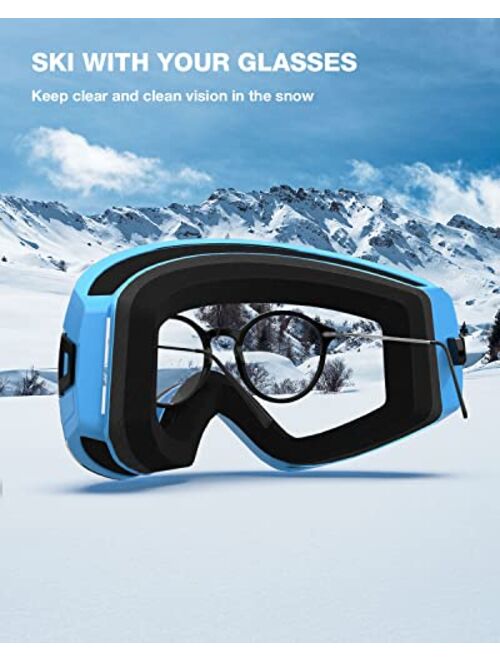 ZIONOR X7 Ski Snowboard Snow Goggles for Men Women Anti-fog UV Protection Spherical Dual Lens Design