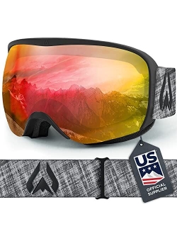 WildHorn Outfitters Wildhorn Cristo Ski Goggles OTG-100% UV Anti-Fog, Anti-Scratch-US Ski Team Official Supplier- Snow Goggles Men, Women & Youth