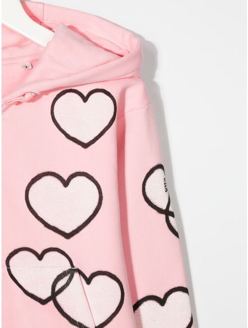 Givenchy Kids heart-print hooded sweatshirt dress