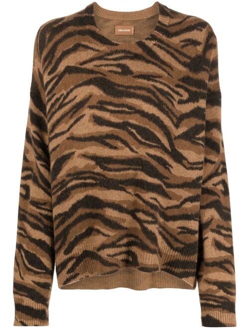 Zadig&Voltaire tiger-pattern cashmere jumper