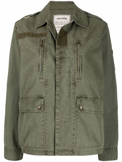 Zadig&Voltaire slogan-patch military jacket