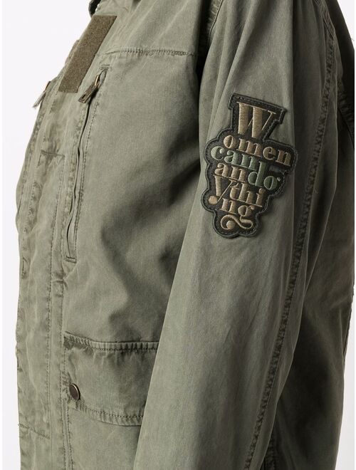 Zadig&Voltaire slogan-patch military jacket