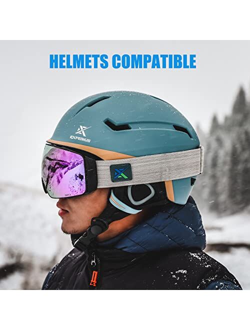 Extremus Cornice Ski Goggles - Interchangeble Lens Most Optically True Vision Choice - Premium Snow Goggles for Men & Women