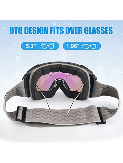 Extremus Cornice Ski Goggles - Interchangeble Lens Most Optically True Vision Choice - Premium Snow Goggles for Men & Women