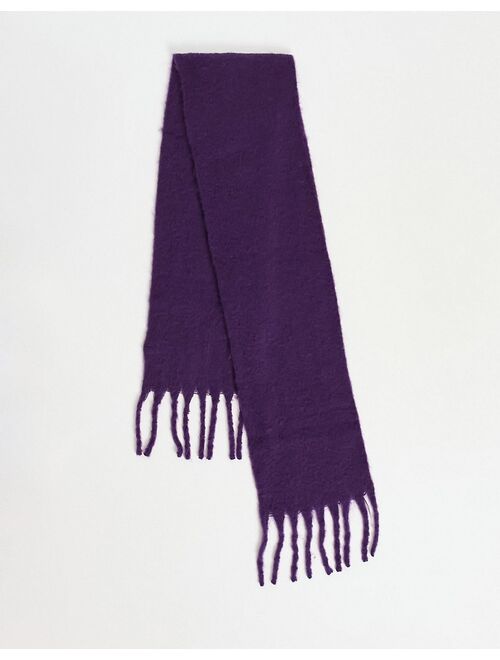 Bershka oversized chunky scarf in purple