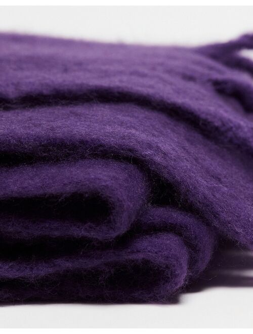 Bershka oversized chunky scarf in purple