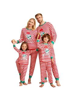 YIDON Christmas Pajamas for Family,Christmas Pjs Matching Sets,Striped Jammies Xmas Pijamas Sleepwear for Women/Men/Kids