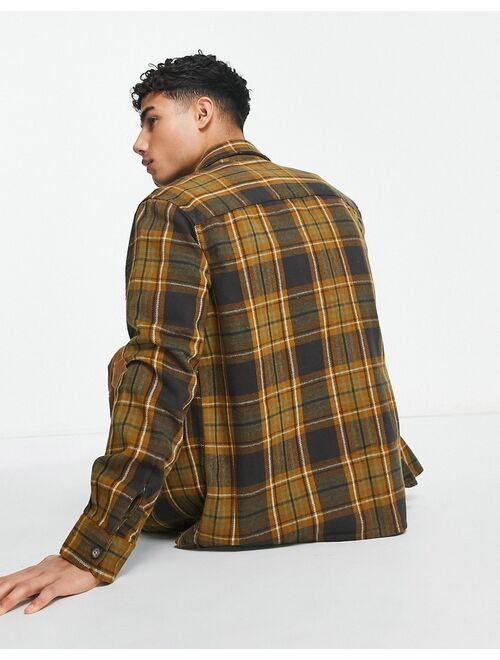 Only & Sons flannel overshirt in brown check