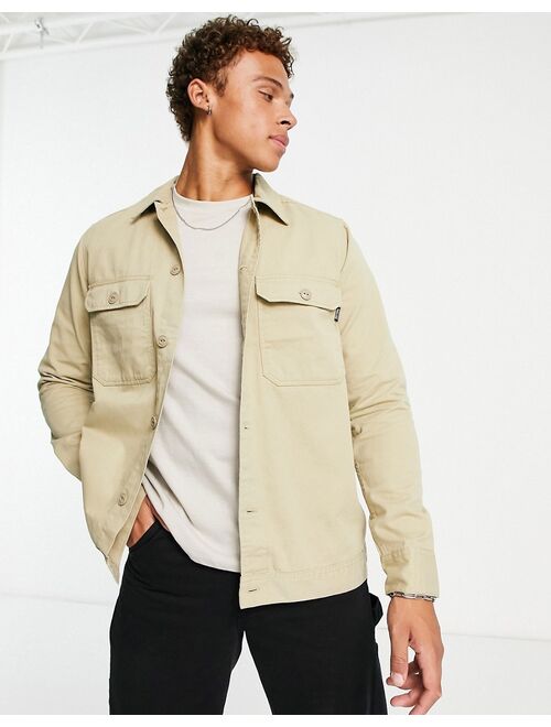 Only & Sons worker overshirt in beige