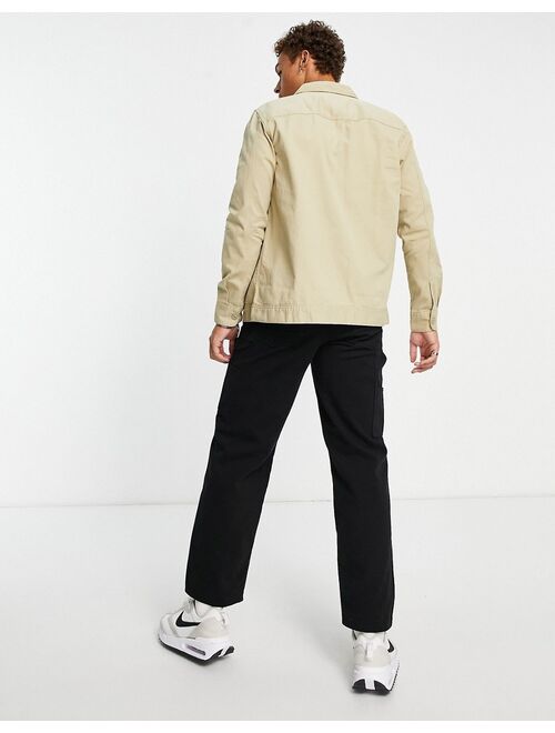 Only & Sons worker overshirt in beige
