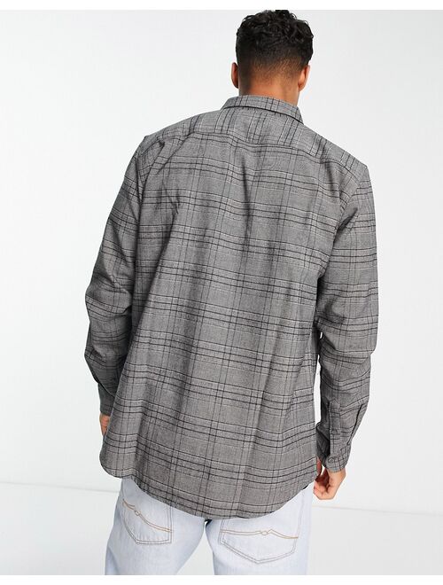 Only & Sons smart check overshirt in dark gray