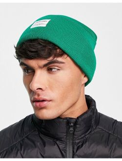 oversized beanie with badge logo in green