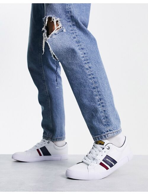 Jack & Jones sneakers in white with contrast stripe detail