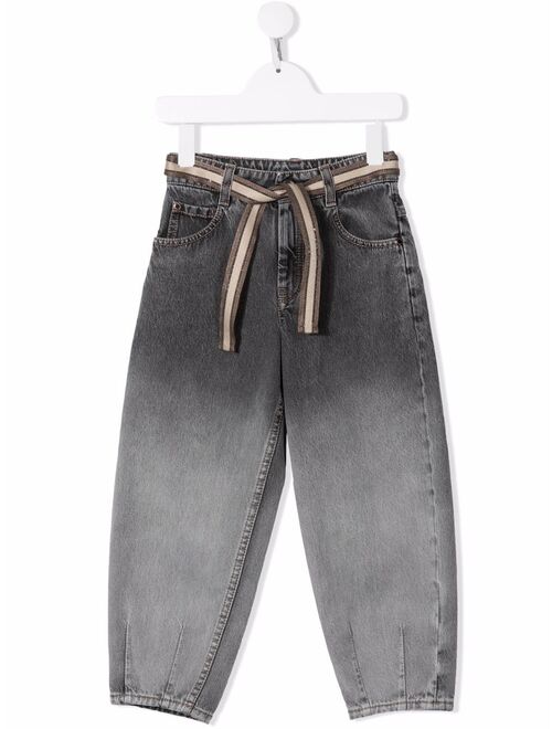 Brunello Cucinelli Kids gradient-effect straight-leg denim jeans