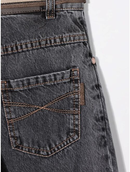 Brunello Cucinelli Kids gradient-effect straight-leg denim jeans
