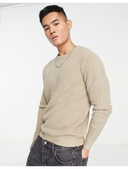 crew neck sweater in gray